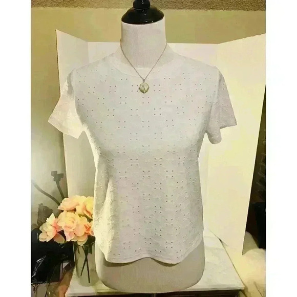 Women’s White Eyelet Top - Picture 2 of 3